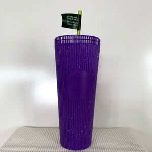 Starbucks Vibrant Purple Tumbler with Green Straw
